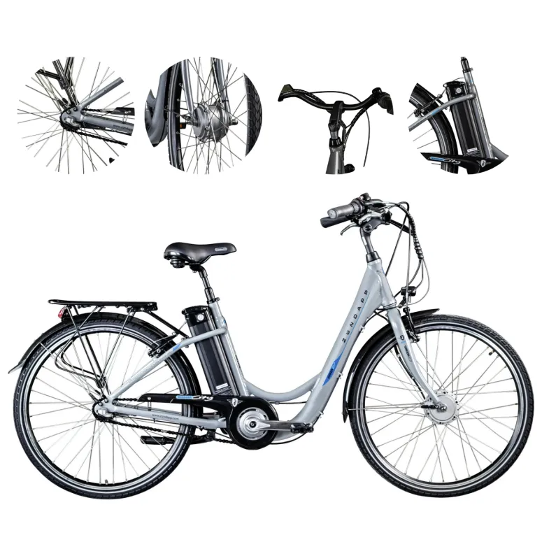 Elektryczny Rower Miejski 26 Nexus ALU 10.4 Ah 250 W Dzwonek Bagaż Błotniki