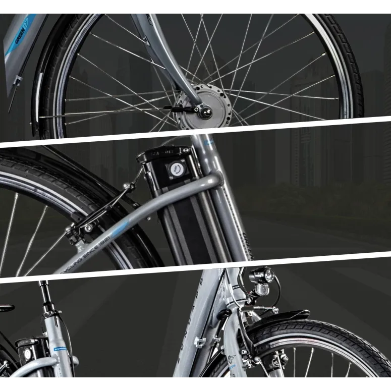 Elektryczny Rower Miejski 26 Nexus ALU 10.4 Ah 250 W Dzwonek Bagaż Błotniki