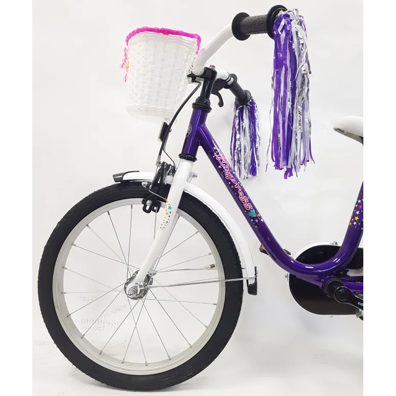 Rower Dziecięcy Dziewczęcy 18 z Bocznymi Kółkami Dzwonek Bagażnik Błotniki