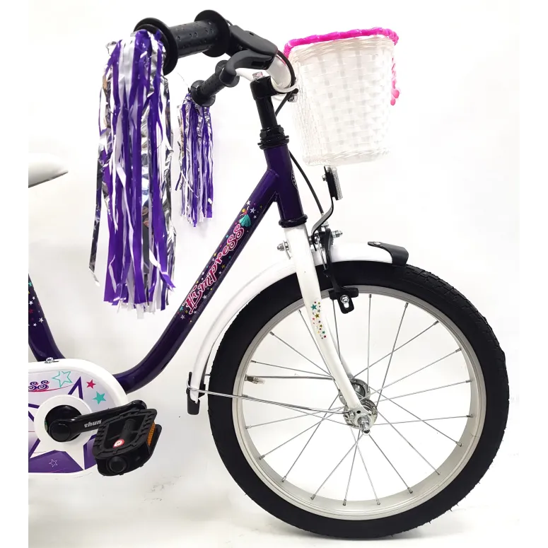 Rower Dziecięcy Dziewczęcy 18 z Bocznymi Kółkami Dzwonek Bagażnik Błotniki
