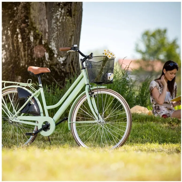 Rower Miejski Damski 28 Światła Dzwonek Bagażnik Stopka Koszyk Damka Retro