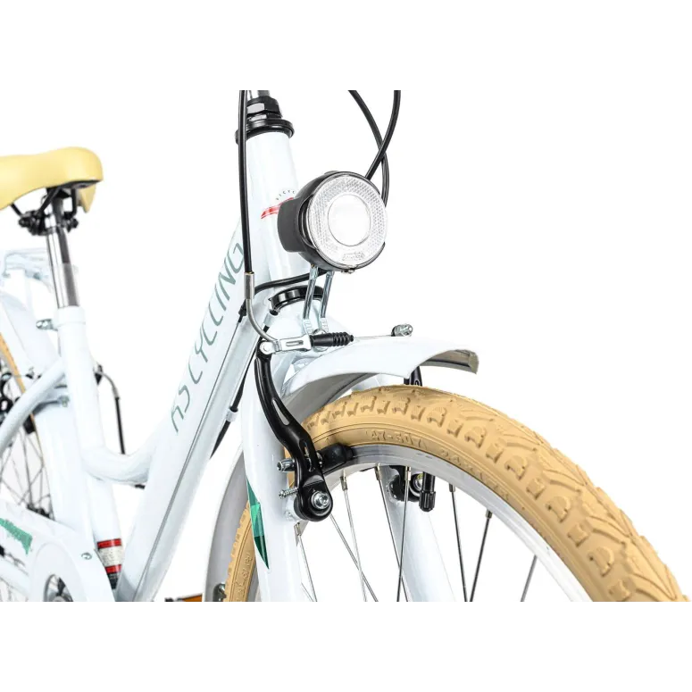 Rower Dziecięcy Miejski 24 Światła Bagaż Dzwonek Stopka Błotniki Dziewczęcy