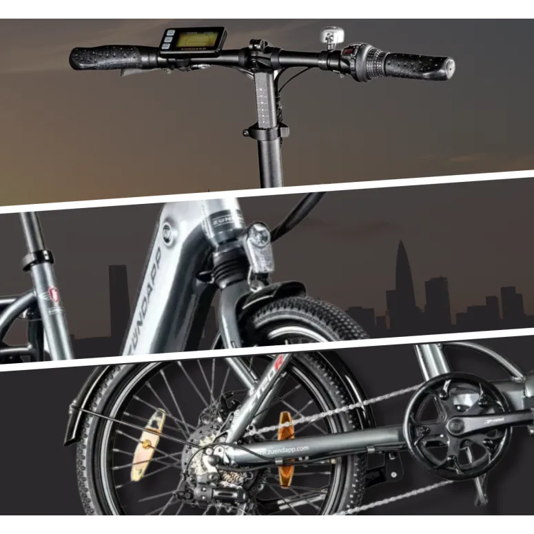 Elektryczny Rower Miejski 20 ALU Składany Tarcze Amortyzator 13Ah 5 Trybów