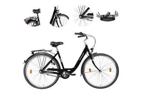 Rower Miejski Damski 28 Retro Damka Nexus 3 Bagażnik Oświetlenie Dzwonek