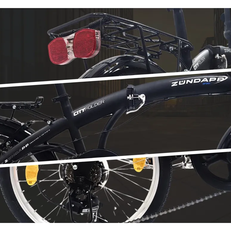 Rower Składany 20 Składak Miejski Bagażnik Męski Damski Oświetlenie Dzwonek