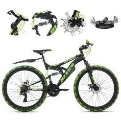 Rower Górski MTB Młodzieżowy 26 Pełna Amortyzacja Tarcze Męski Damski Góral