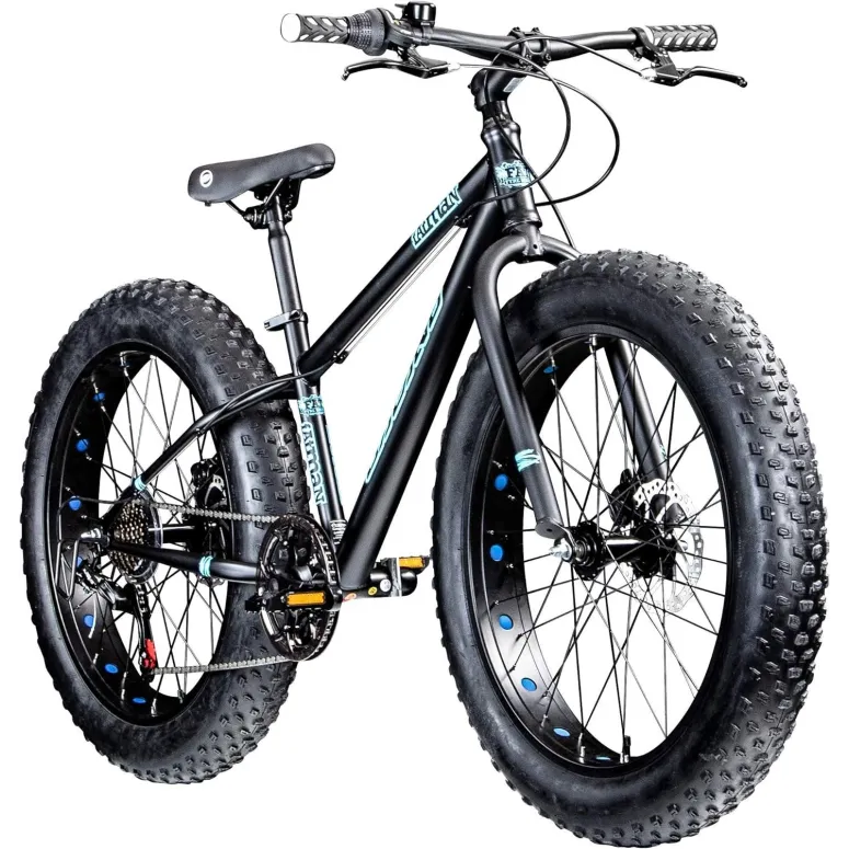 Rower Dziecięcy Fatbike MTB 24 Chłopięcy Dziewczęcy Tarcze Dzwonek Stopka