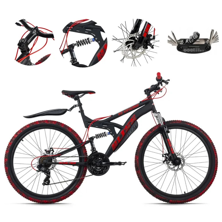 Rower Górski 26 MTB Pełna Amortyzacja Góral Hamulce Tarczowe Młodzieżowy