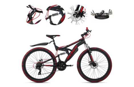 Rower Górski 26 MTB Pełna Amortyzacja Góral Hamulce Tarczowe Młodzieżowy