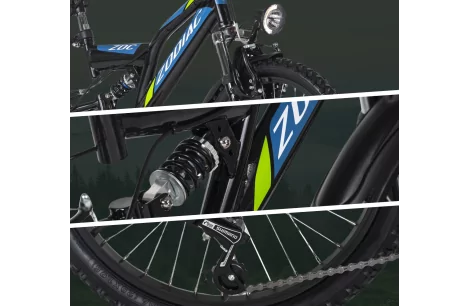 Dziecięcy Rower Górski 20 MTB Oświetlenie Pełna Amortyzacja Chłopięcy Góral