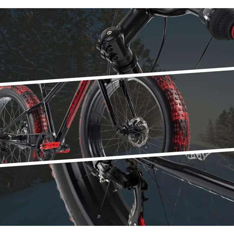 Rower Fatbike Grube Opony 26 Terenowy Hamulce Tarczowe Młodzieżowy Stalowy