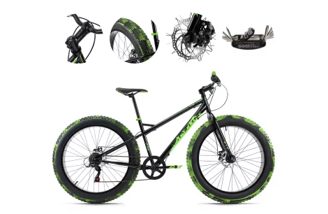 Rower Fatbike Grube Opony 26 Terenowy Hamulce Tarczowe Młodzieżowy Stalowy