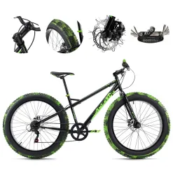 Rower Fatbike Grube Opony 26 Terenowy Hamulce Tarczowe Młodzieżowy Stalowy