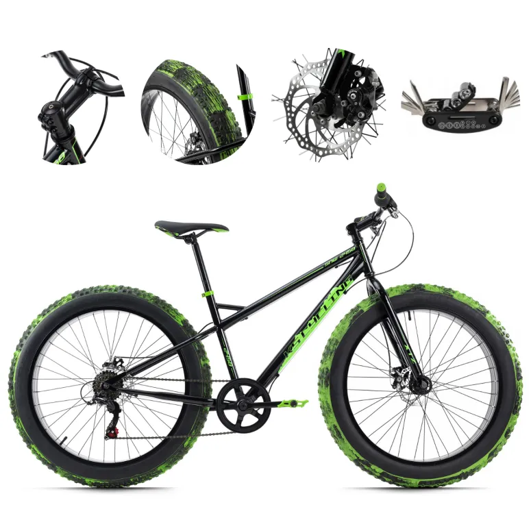 Rower Fatbike Grube Opony 26 Terenowy Hamulce Tarczowe Młodzieżowy Stalowy