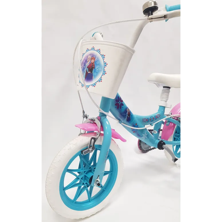 Rower Dziecięcy FROZEN 12 Stalowy Dziewczęcy 2 lata Kraina Lodu Koła Boczne