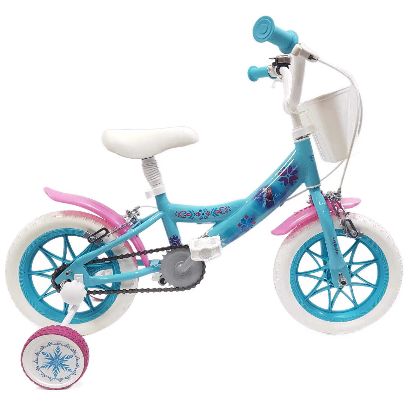 Rower Dziecięcy FROZEN 12 Stalowy Dziewczęcy 2 lata Kraina Lodu Koła Boczne