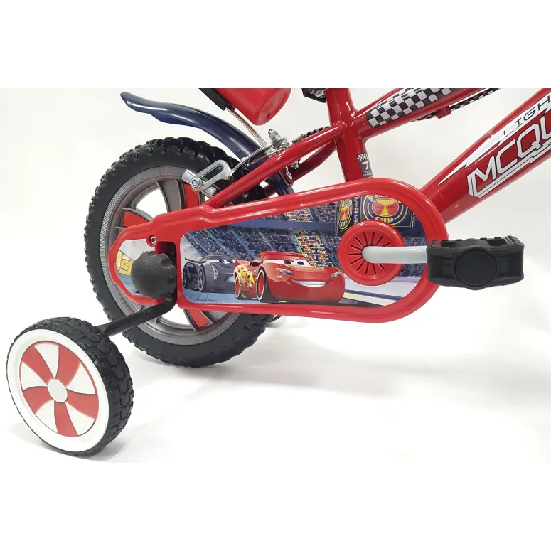 Rower Dziecięcy 12 Lighting McQueen Chłopięcy CARS Stalowy Auta Koła Boczne
