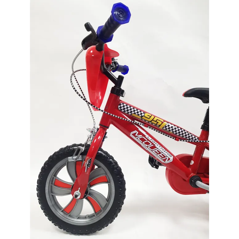 Rower Dziecięcy 12 Lighting McQueen Chłopięcy CARS Stalowy Auta Koła Boczne