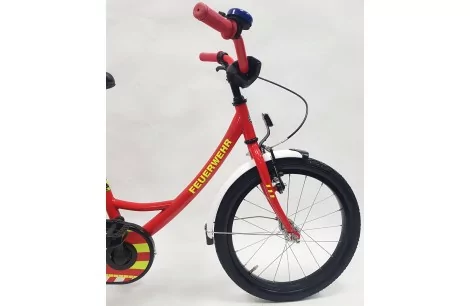 Rower Chłopięcy 18 Dziecięcy Straż Pożarna Stalowy Bagażnik Kółka Boczne