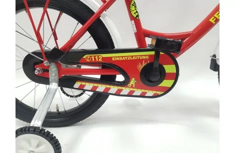 Rower Chłopięcy 18 Dziecięcy Straż Pożarna Stalowy Bagażnik Kółka Boczne