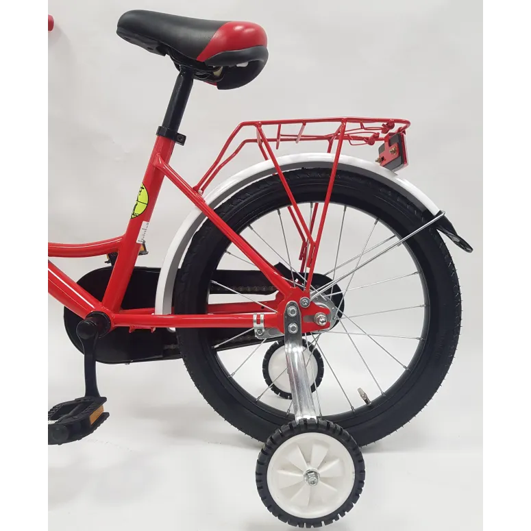 Rower Chłopięcy 18 Dziecięcy Straż Pożarna Stalowy Bagażnik Kółka Boczne