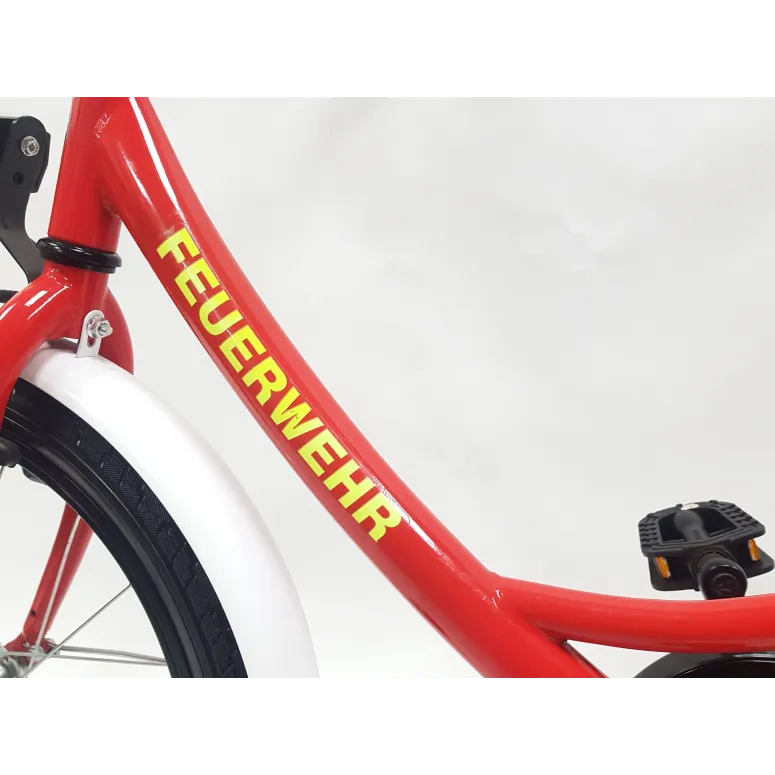 Rower Chłopięcy 18 Dziecięcy Straż Pożarna Stalowy Bagażnik Kółka Boczne