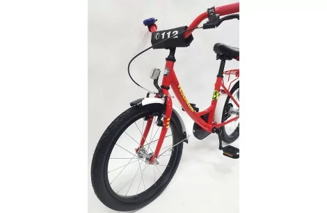 Rower Chłopięcy 18 Dziecięcy Straż Pożarna Stalowy Bagażnik Kółka Boczne