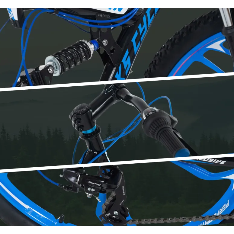 Rower Górski Męski Damski MTB Tarcze Dzwonek Hardtail Młodzieżowy Stalowy