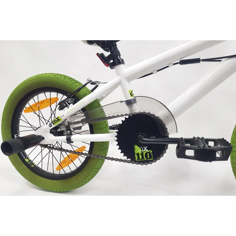 Rower BMX 16 Dziecięcy Freestyle Stalowy Dzwonek Pegi Odblaski Rotor 360