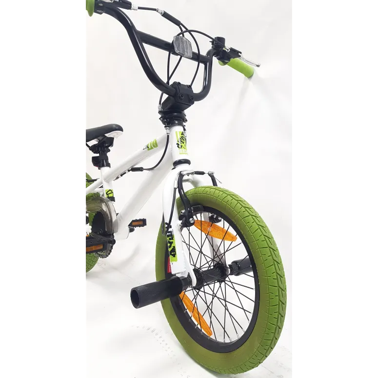 Rower BMX 16 Dziecięcy Freestyle Stalowy Dzwonek Pegi Odblaski Rotor 360