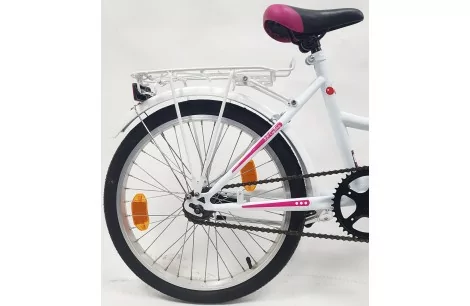 Dziewczęcy Rower Miejski Dziecięcy 20 Kontra 5+ Bagażnik Dzwonek Błotniki