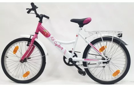 Dziewczęcy Rower Miejski Dziecięcy 20 Kontra 5+ Bagażnik Dzwonek Błotniki