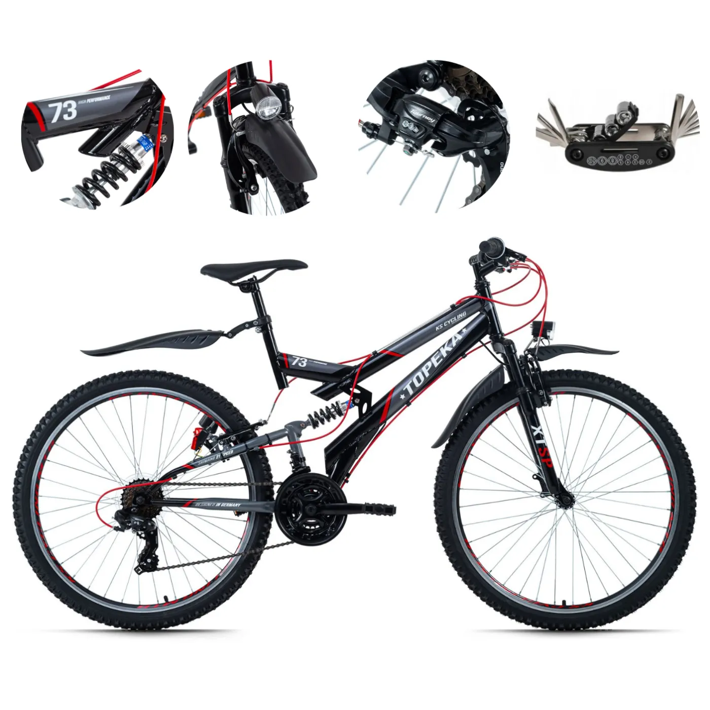 Rower Górski MTB 26 Młodzieżowy Błotniki Męski Damski Światła Amortyzowany