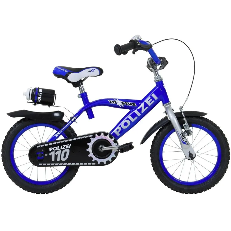 Rower Dziecięcy 14 Chłopięcy Policja Błotniki Kółka Boczne Bidon Dzwonek
