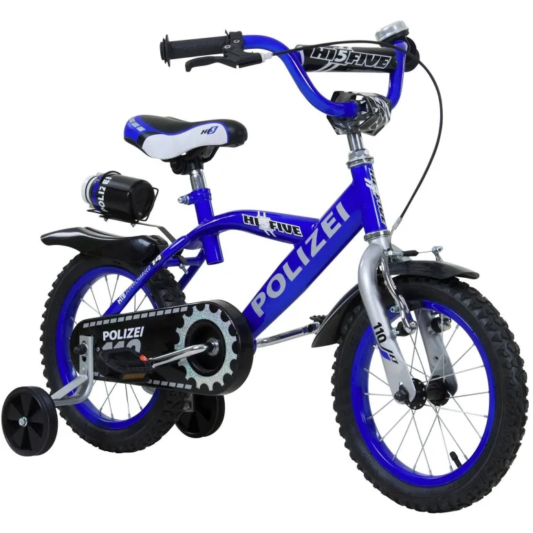 Rower Dziecięcy 14 Chłopięcy Policja Błotniki Kółka Boczne Bidon Dzwonek