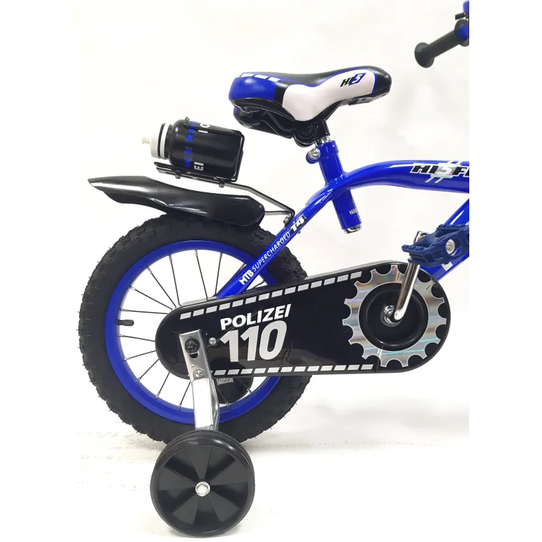 Rower Dziecięcy 14 Chłopięcy Policja Błotniki Kółka Boczne Bidon Dzwonek
