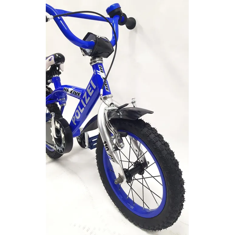 Rower Dziecięcy 14 Chłopięcy Policja Błotniki Kółka Boczne Bidon Dzwonek