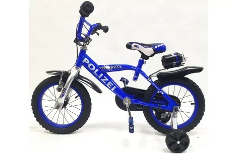Rower Dziecięcy 14 Chłopięcy Policja Błotniki Kółka Boczne Bidon Dzwonek