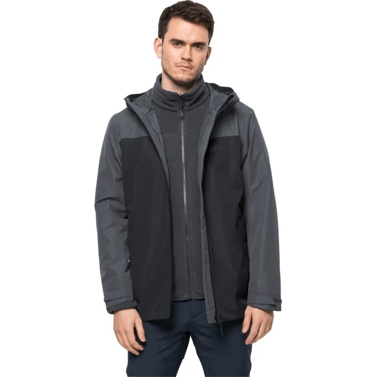 Męska Kurtka 3w1 Jack Wolfskin Taubenberg 3in1 Wodoodporna Z Kapturem L