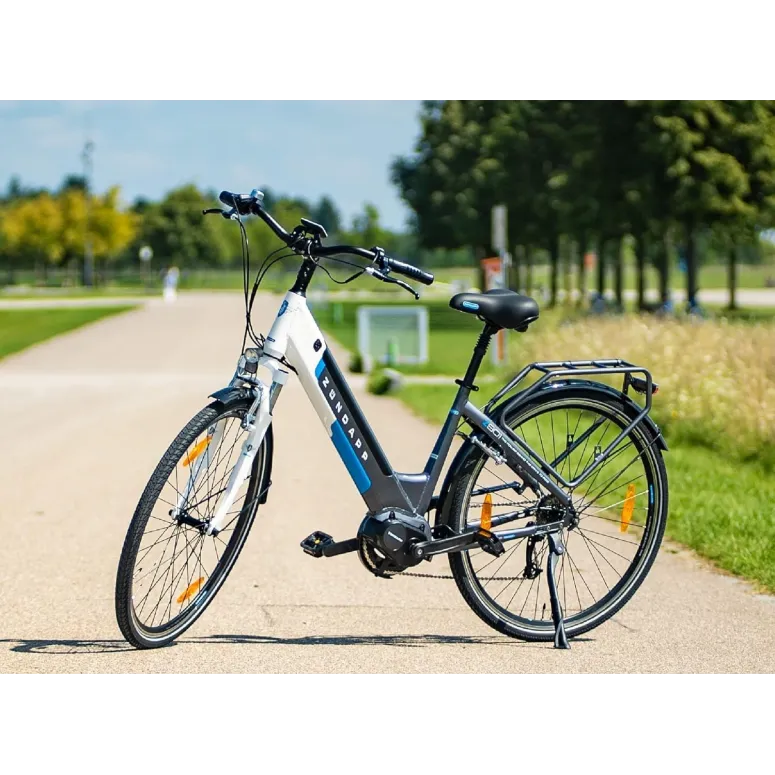 Elektryczny Rower Miejski 28 Damski Aluminium Bagaż Światła 5 Trybów Stopka