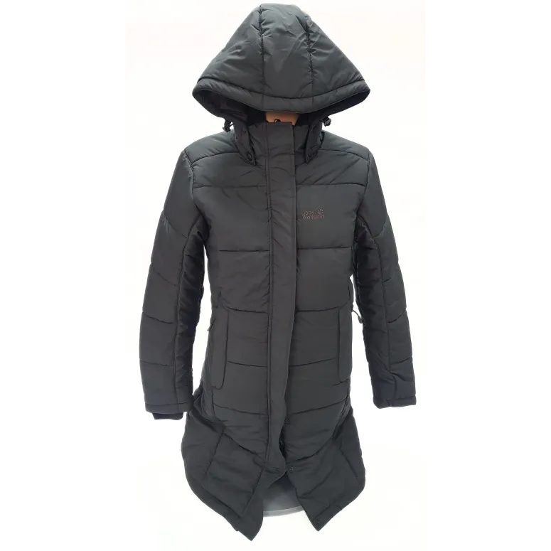 Płaszcz Zimowy Jack Wolfskin Damski Wiatroszczelny Odpinany Kaptur rozm. XS