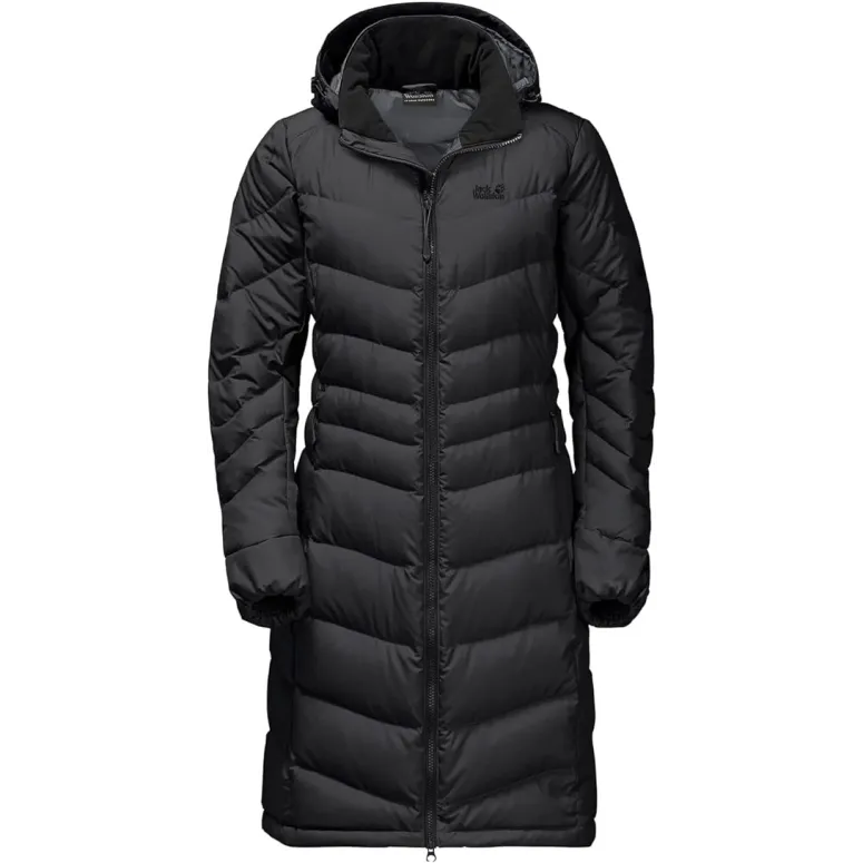 Płaszcz Damski Jack Wolfskin Selenium Coat Puchowy Z Kapturem Czarny r. M