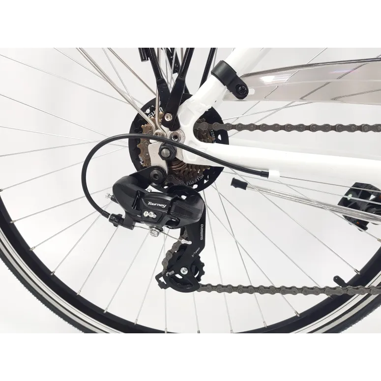 Rower Trekkingowy Damski 28 Aluminiowy Turystyczny Błotniki Bagaż Światła