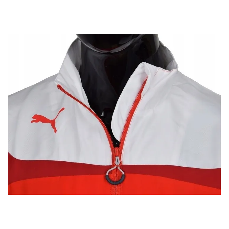 Kurtka Sportowa Puma Esito 3 Męska Biało-czerwona Wiatrówka Bez Kaptura r.M - 4