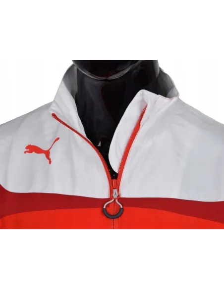 Kurtka Sportowa Puma Esito 3 Męska Biało-czerwona Wiatrówka Bez Kaptura r.M - 4