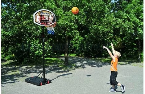 Kosz Do Koszykówki Tablica Ze Stojakiem Obręcz 45cm Regulacja 206-260 cm