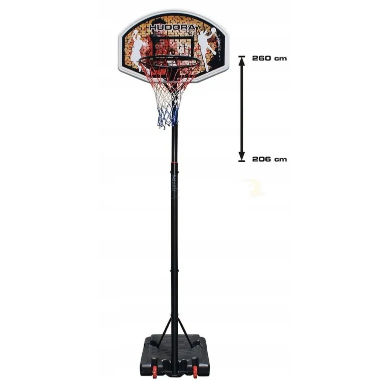 Kosz Do Koszykówki Tablica Ze Stojakiem Obręcz 45cm Regulacja 206-260 cm