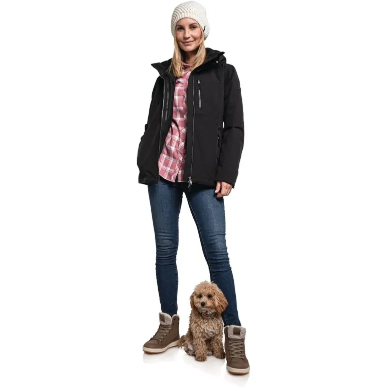 Kurtka Damska Podwójna 3w1 Schöffel Odpinany Kaptur Wodoodporna Rozmiar L