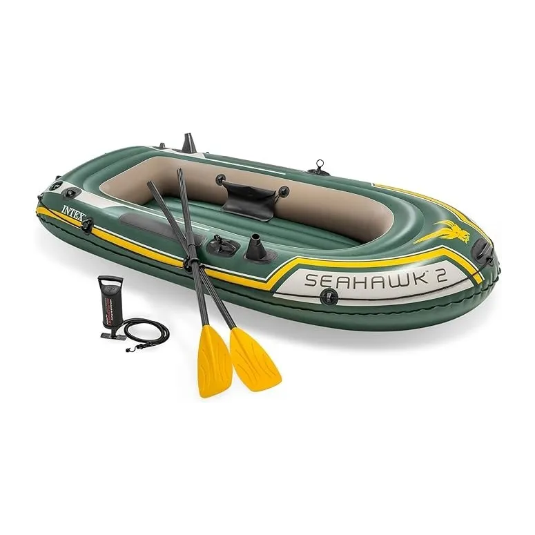 Ponton Dwuosobowy Intex Seahawk 2 236x114x41 cm Wiosła Pompka 3 Komory PVC