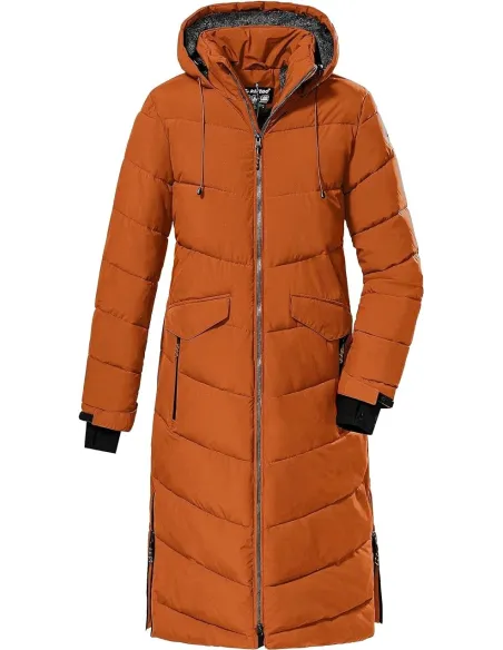 Parka Damska Killtec Kow 62 Pikowana Puchowa Z Kapturem Brązowa Zimowa r 46